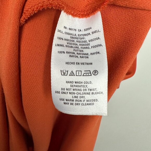 Anthropologie Elyse Sleeveless Bias Midi Slip Dress Orange XSP Petite XS - Picture 8 of 10